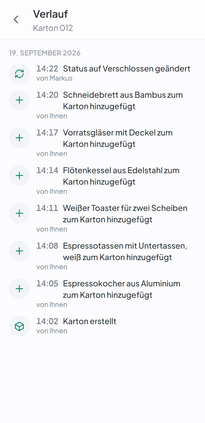 Alle sehen dieselbe Liste — history