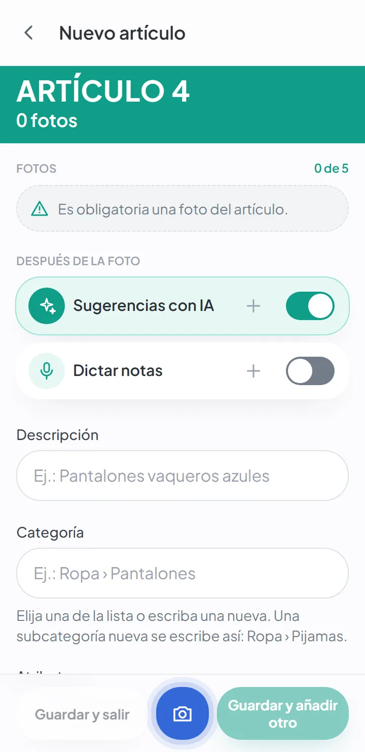 Añada objetos al inventario de la mudanza solo con la cámara — new-item
