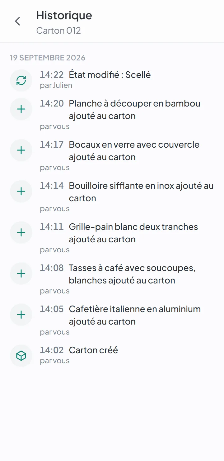 Tout le monde voit la même liste — history